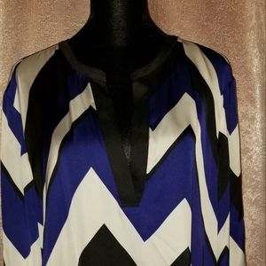 Lauren-Ralph Lauren Tunic Blue, White, Black. XL